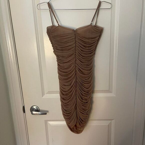 Aritzia Women's Tan and Brown Dress - Picture 5 of 6
